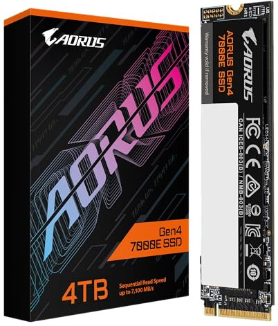 Gigabyte Aorus 4TB M.2 Solid State Drive Gen4 7000E (PCIe Gen 4.0 x4/NVMe 1.4)