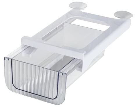 WENKO Kühlschrankorganizer Schublade Mod. Kira M, ausziehbar, einhängbarer Küchen Organizer, transparentes Fach, für Regalboden bis 1 cm, Schrank Organizer für Vorräte