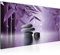 Runa Art Wandbild Feng Shui Steine 1 Teilig 100 x 40 cm Modern Bild auf Vlies Leinwand Relax Wohnzimmer Schlafzimmer Lila Violett 501912c