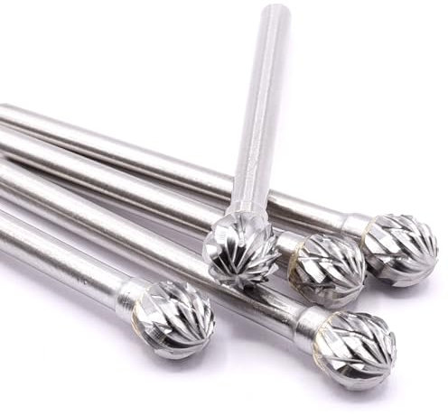 5x VHM Vollhartmetall Fräskopf Kugel 6mm x 6 mm Fräser Gravur für Dremel Proxxon Zubehör Multiwerkzeug