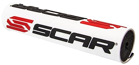 SCAR Lenkerpolster Lenker mit Mittelstrebe moto cross quad dirt bike Enduro - Weiß