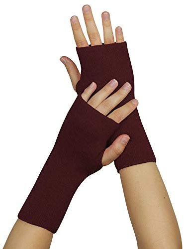 wobera ANGORA Pulswärmer oder Stulpen mit Daumenloch (Gr. 3, Farbe: bordeaux)