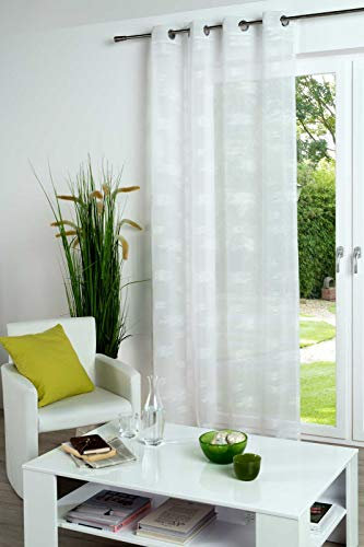 RF My Home Ösenschal Vorhang Gardine lichtdurchlässig 135x245 mit Metallösen Maren 300301-1 (weiß)