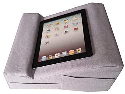 Dbtxwd Faltbarer Tablet-Kissenständer, weiches Laptop-Ständer-Lesekissen für das Lesen von Laptop-Tablet-Büchern,Light Grey