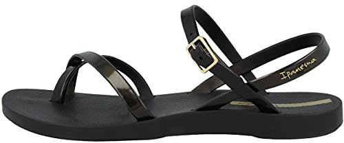 Ipanema Damen Fashion Sand VIII FEM Sandale, Black/Gold Black, 39 EU Schmal