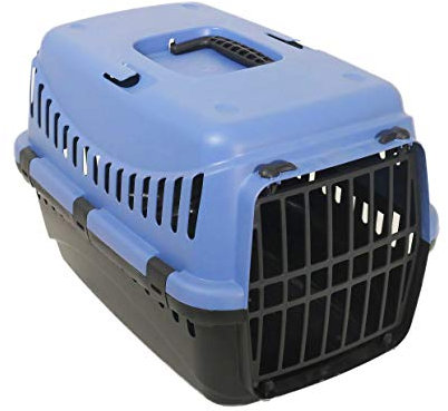Rosewood Eco Line Plastic Cat Carrier, Small, Slate Blue/Black