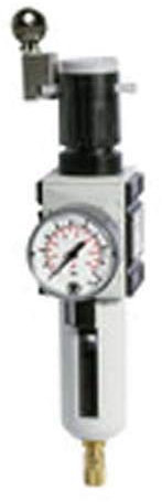 RIEGLER FU 823-16 FUTURA Filterregler mit Polycarbonatbehälter, Schutzkorb und Manometer, Vollautomatisch, Baugröße 2, 0,5-16 bar, G 3/8