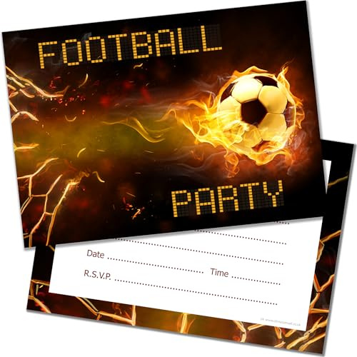 Olivia Samuel Geburtstagseinladungen, Fußball-Design, A6, Postkartengröße mit Umschlägen, 20 Stück