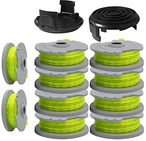 Ersatzspule für Motorsense Wor-x WA0014 WG168 WG184 WG190 WG191, 10 Spulen + 2 Kappen WA0037