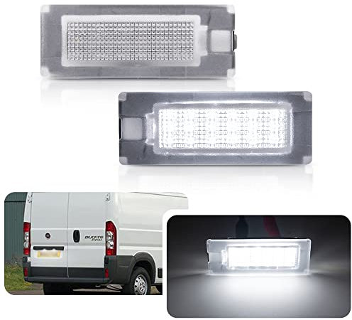 2X LED Kennzeichenbeleuchtung für Fiat Ducato, Peugeot Boxer, Citroen Jumper Bus/Kasten 2006-2019 - Canbus Weiße LED-Tag-Heckleuchte