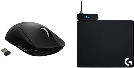Logitech G PRO X SUPERLIGHT kabellose Gaming-Maus mit HERO 25K Sensor + G POWERPLAY kabelloses Ladesystem