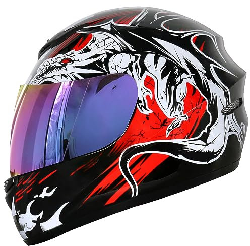 Zorax ZOR-819 Dragon XL (61cm) Full Face Motorbike Motorcycle Helmet Road Legal ECE 2206 + Iridium Visor
