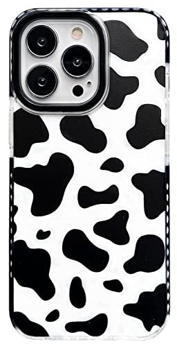 AMART Hülle für iPhone 13 Pro Max Hülle Kuh Muster, Kuh Drucken Design Weiche Silikon Stoßfest Schutzhülle Cover Schwarz Ultra Dünn HandyHülle für iPhone 13 Pro Max mit Motiv 6,7 Zoll