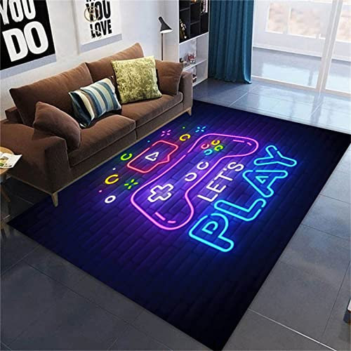 Alfombra Salón Alfombra de Habitación 3D Multicolor Hip Hop Graffiti Gamepad Gamer Hombres Adolescente Niño Alfombras infantil Videojuego Area Rug Running Gymnastics Mat (Color2,120 x 180 cm)