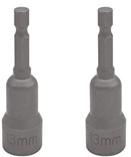 VictorsHome 1/4 Quick-Change Hex Shank 13mm Magnetic Nut Driver Bit, Power Socket Adapter Setter Drill Bits Metric, 65mm Length, 2pcs