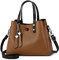 DORRISO Damen Handtasche Mode Ornamente Umhängetasche Abnehmbarem Schulterriemen Reisen Casual Elegantes Top Griff Design Tasche für FrauenKhaki A