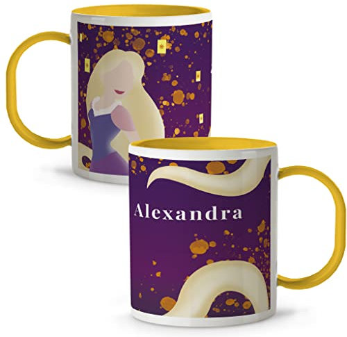 Mug Princesse Disney. Mug personnalisé avec le nom. Tasses en plastique pour enfants. Tasses originales pour les cadeaux. Mugs Disney Couleurs variées. Raiponce