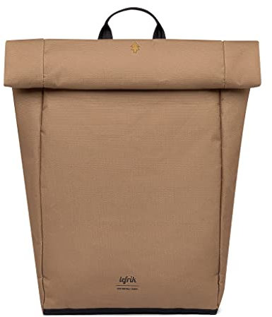 Lefrik - Rucksack Roll - Eco Friendly - Minimalistisches Design - 100% recycelter Stoff, Camel, M