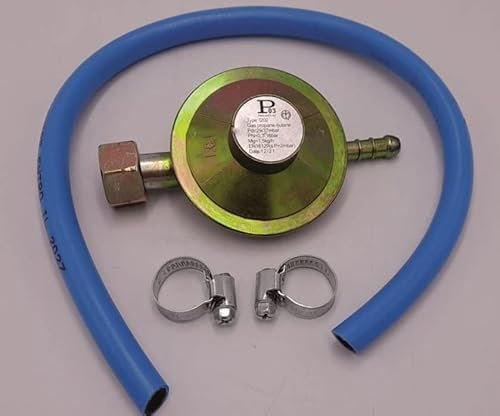 Kit regolatore bassa pressione per cucine stufe e barbecue gas + 54 cm di tubo + 2 fascette