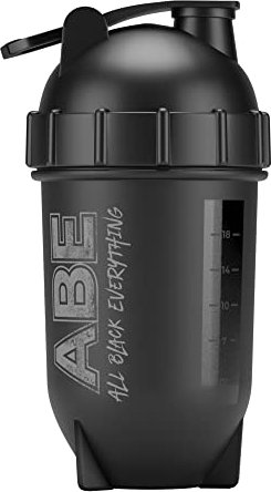 Applied Nutrition ABE Bullet Shaker - All Black Everything Protein Shaker Flasche 500 ml, Kapsel-Shaker leicht zu reinigen, BPA-frei (Schwarz)