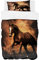 Zomer Bettwäsche Set 135x200 Bettwäsche 2tlg Weich Mikrofaser Bettbezug - 1 Bettdeckenbezug + 1 Kissenbezug 80x80cm mit Pferd