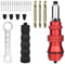6 Pièces Ensemble Adaptador Remachadora para Taladro, Adaptador de Remachadora de Pistola de Remache para Instalación y Mantenimiento de Edificios, Coches, Ascensores, Instrumentos y Mobiliario