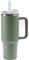 Moollyfox 40 oz Doppelwandiger Edelstahl Vakuum Isolierbecher mit Griff Upgrade Kaffeetasse 1200 ml Becher Tragbare Reisebecher Autobecher Thermobecher mit Strohhalm und Deckel Olivgrün