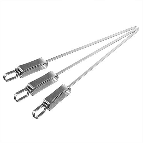 Profession Brochettes de Barbecue antiadhésives Aiguille de Barbecue Kebab Bâton Ustensile en Acier Inoxydable Manche Long Extérieur Viande grillée Kebab Broches Accessoires Accessoires de Barbecue