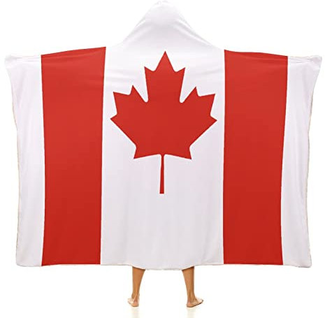 Kanadische Flaggen-Decken, Flauschige Kanada-Decke, Länderflagge, Überwurf, patriotisches Dekor, superweiche, warme Plüsch-Samtdecke für Sofa, Stuhl, Wohnzimmer, Büro, Reisen, Geschenk für Männer und