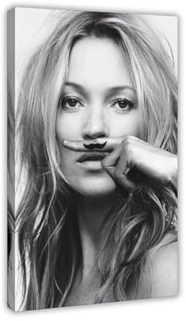 EMIGOS Kate Moss Musikposter auf Leinwand, Schlafzimmer-Dekor, Sportlandschaft, Büro, Raumdekoration, Geschenk, Rahmen-Stil, 40 x 60 cm