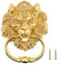 HOJLKLD Battente a testa di leone da 15,2 cm, maniglia decorativa classica per porta d'ingresso, con viti di montaggio (oro)