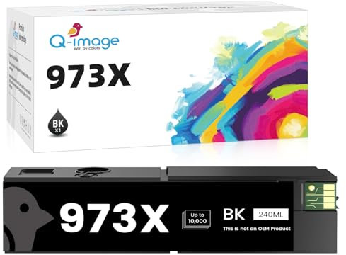 Q-image 973X Druckerpatronen Kompatible für HP 973X HP 973 Tintenpatronen für HP Pagewide Pro 477dw P57750dw P55250dw 452dw 477dwt 552dw 577dw 577z 477dn 452dwt (Schwarz)