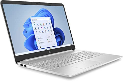 HP 15s-fq0123na 15.6 Full HD Laptop Intel Celeron Quad Core, 4GB RAM, 128GB SSD, Windows 11 in S Mode, Natural Silver, Microsoft Office 365 (Renewed)
