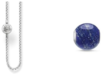 THOMAS SABO Unisex Kette Karma Beads 925 Sterling Silber KK0001-001-12 & Damen Bead Lapislazuli Karma Beads 925 Sterling Silber K0071-592-1