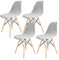 Dioxide Stretch Stuhlhussen 4er Set,Stuhlbezüge Moderne Stretch Stuhlhussen,Universelle Jacquard Stuhlbezüge Waschbar& Abnehmbar für Esszimmer, Hotel, Partys (Hellgrau/Light Gray 4PCS)