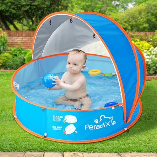Peradix 4 en 1 Tienda para Bebés Piscina De Bolas Emergente, Tienda De Juegos Portátil para Niños Piscina para Bolas Tienda De Protección Solar Piscina Infantil para Bebés Al Aire Libre Interior, Bule