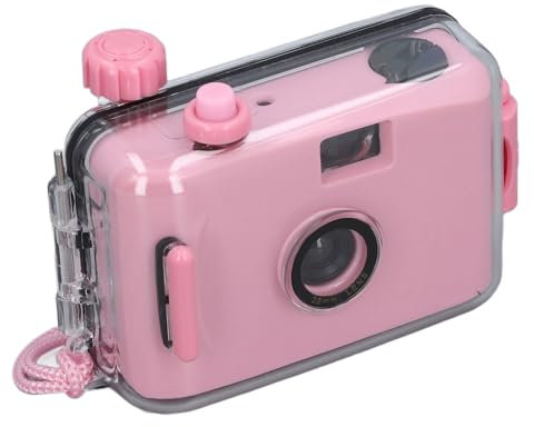 35mm Film Camera Reusable, Waterproof Camera Underwater Camera (Depth) with 1/100s Shutter & F/9 28mm Lens, Charging Free for Birthday Travel Gift Kids (Black White Pink)