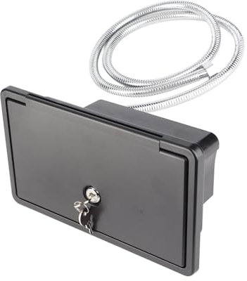 Kit de Caja de Ducha Exterior 1,5 M Manguera de Metal Al Aire Libre Lavado Spray Caja Conjunto para RV Autocaravanas Campervans (Negro con Tubos Metálicos)
