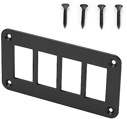HSENY 2/3/4/5-Wege-Aluminium-Wippschalter-Panel-Gehäusehalter, passend for ARB, passend for Carling, passend for Narva, passend for Bootstyp, Autoteile, Schalterteile(4 WAY)