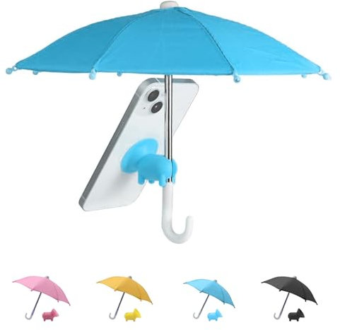 Cell Phone Umbrella Sun Shade Suction Cup Stand (Blue)
