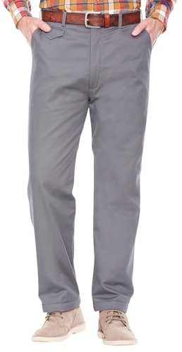 Pegasus Men's Fleece Lined Chino Trousers Cosy, Sharp and Smart Casual Pants for Your Comfort Charcoal 46W / 29L