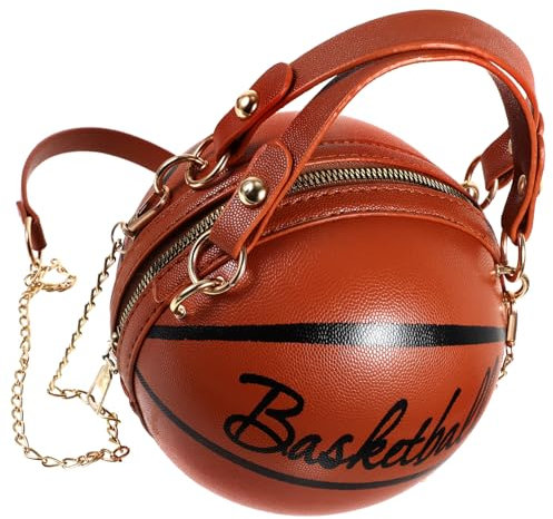 TOGEVAL Sac Bandoulière Forme Basket-ball Avec Fermeture Éclair Texture Douce Et Sac Main Femme Moyen Pour Sorties Camping Et Travail