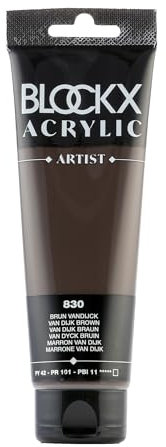 Blockx 60830BXC Acrylique Fine Opaque et Satinée - Brun Vandijck PY 42/PR 101/PBI 11 - 120ml