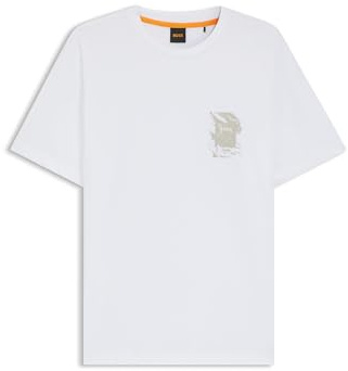 BOSS Men's Te_Structure T-Shirt, White, L