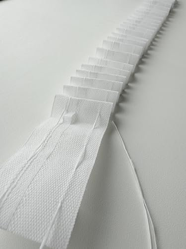 GARDINESTAN Universal Gardinenband, Kräuselband, 100% Polyester, Weiß Faltenband, 10 m, Breite 40 mm.
