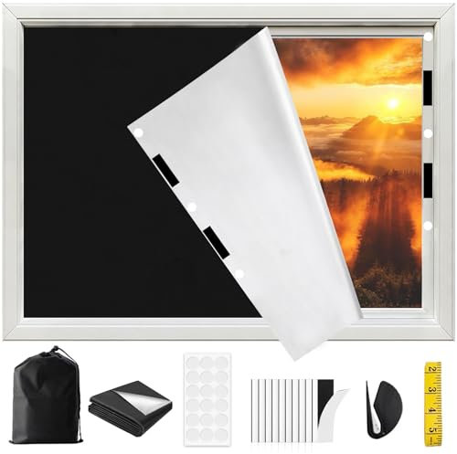 WEIWYLIE Tenda Oscurante per Finestre, 1mx1.45m Tende per Interni, 100% Oscurante, Tende a Rullo per Interni Protezione Solare, Tenda per Finestre, Ufficio, Studio, Auto