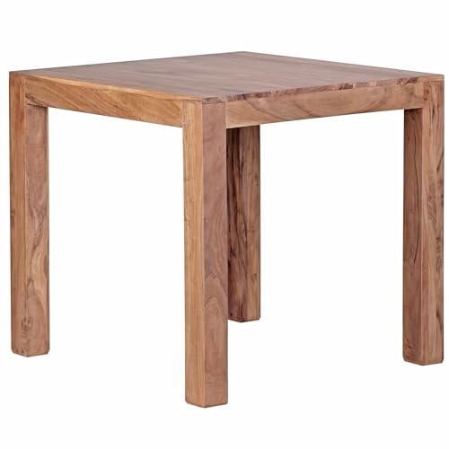 Esstisch Mumbai Massivholz Akazie 80 cm Esszimmer-Tisch Holztisch Design Küchentisch Landhaus-Stil dunkel-braun