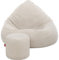 Slevobox Sitzsack mit Hocker Beige 95x95x120 cm - XXL Sitzsack Erwachsene mit Füllung - Schlafzimmer und Wohnzimmer Möbel - Samt Indoor Sitzsäcke - Bean Bag - Lounge Sessel