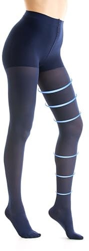 Gi&Gi Kompressionsstrumpfhose für Damen, Kompressionsstrümpfe mit abgestufter Kompression, echte Micro 70 den 14-16 mmhg, dunkelblau, M