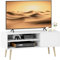 HOMCOM TV Stand Cabinet up to 55, TV Unit with 2 Storage Shelves and Single Door for Living Room, Bedroom, White